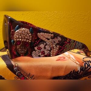 Vintage Y2K Ed Hardy Embellished Skull Sunglasses